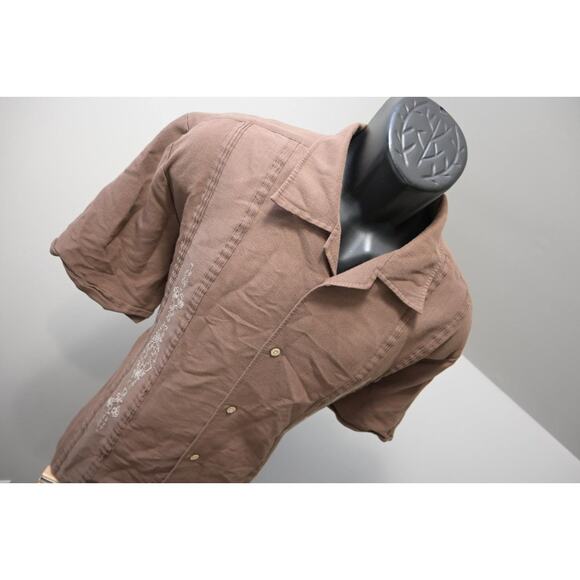 Cubavera Hawaiian Shirt Rayon Poly Floral Relaxed Short Sleeve Mens Size Large - Picture 4 of 8